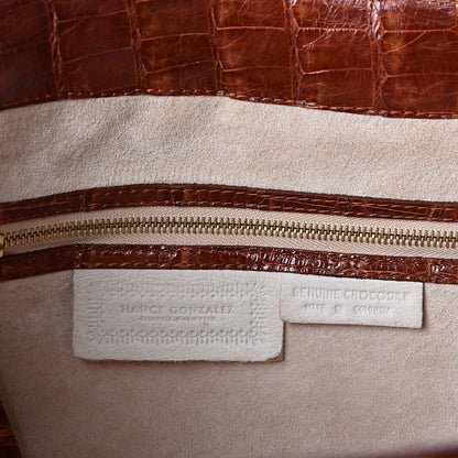 Nancy Gonzalez Crocodile Top Handle Tote Brown 5 of 9