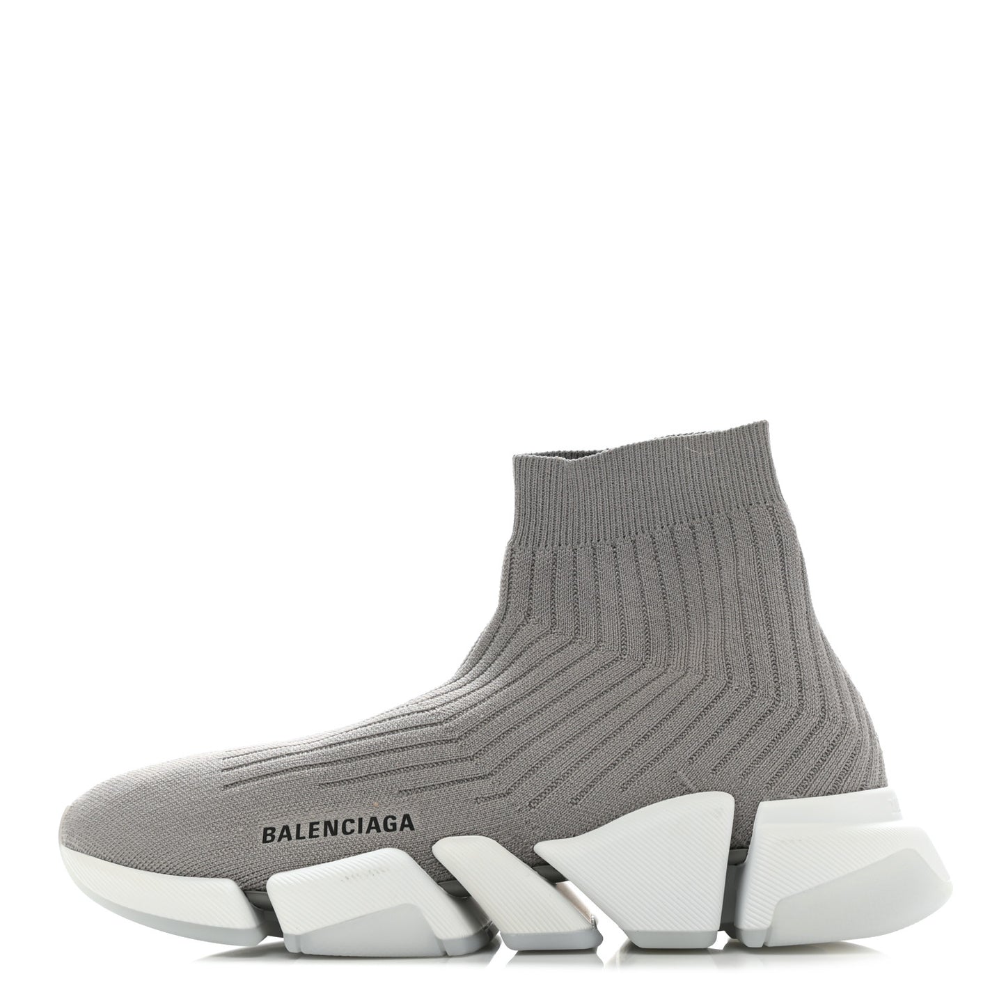 Ribbed Knit Womens Speed 2.0 Transparent Sole Sneakers 41 Baltic Grey White