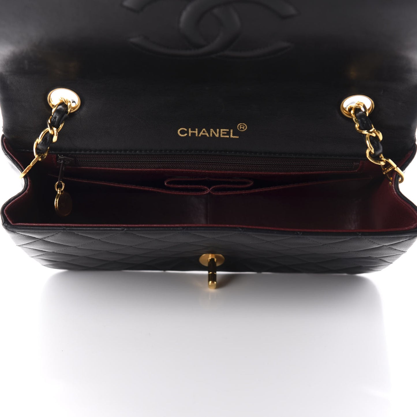 Lambskin Quilted Small Single Flap Bag Black