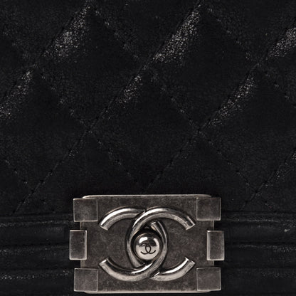 Chanel Iridescent Calfskin Quilted New Medium Gentle Boy Flap Black 10 of 11