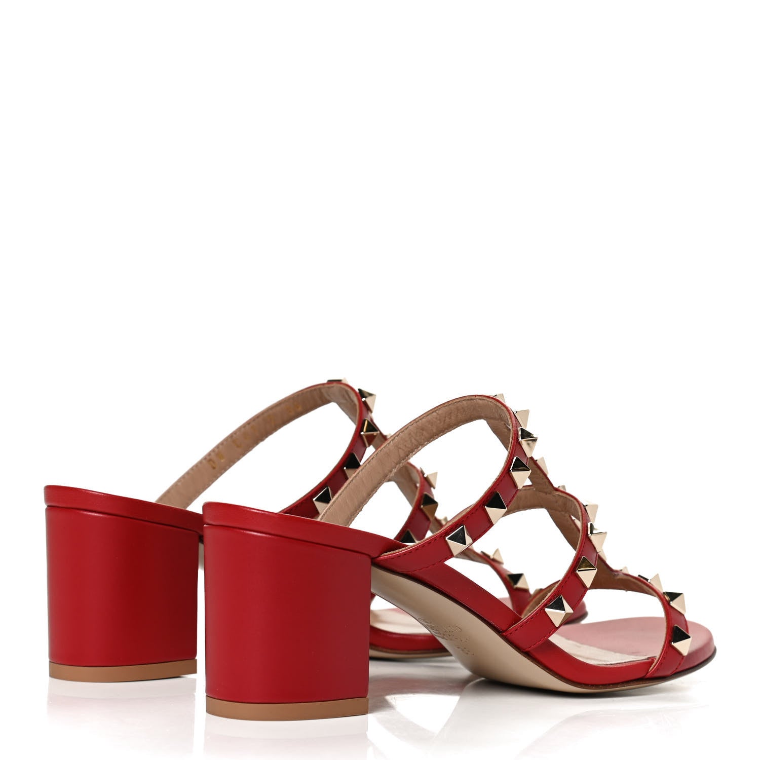 Valentino Garavani Calfskin Rockstud 60mm Caged Slide Sandals 36 Rosso Valentino 4 of 13