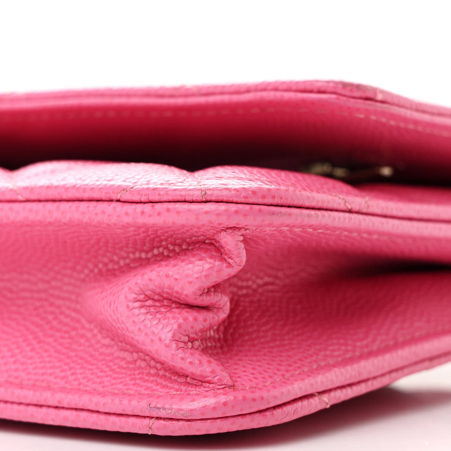 Caviar Quilted Wallet on Chain WOC Pink