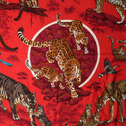 Hermes Cashmere Silk Tendresse Feline Scarf Shawl 140 1 of 6