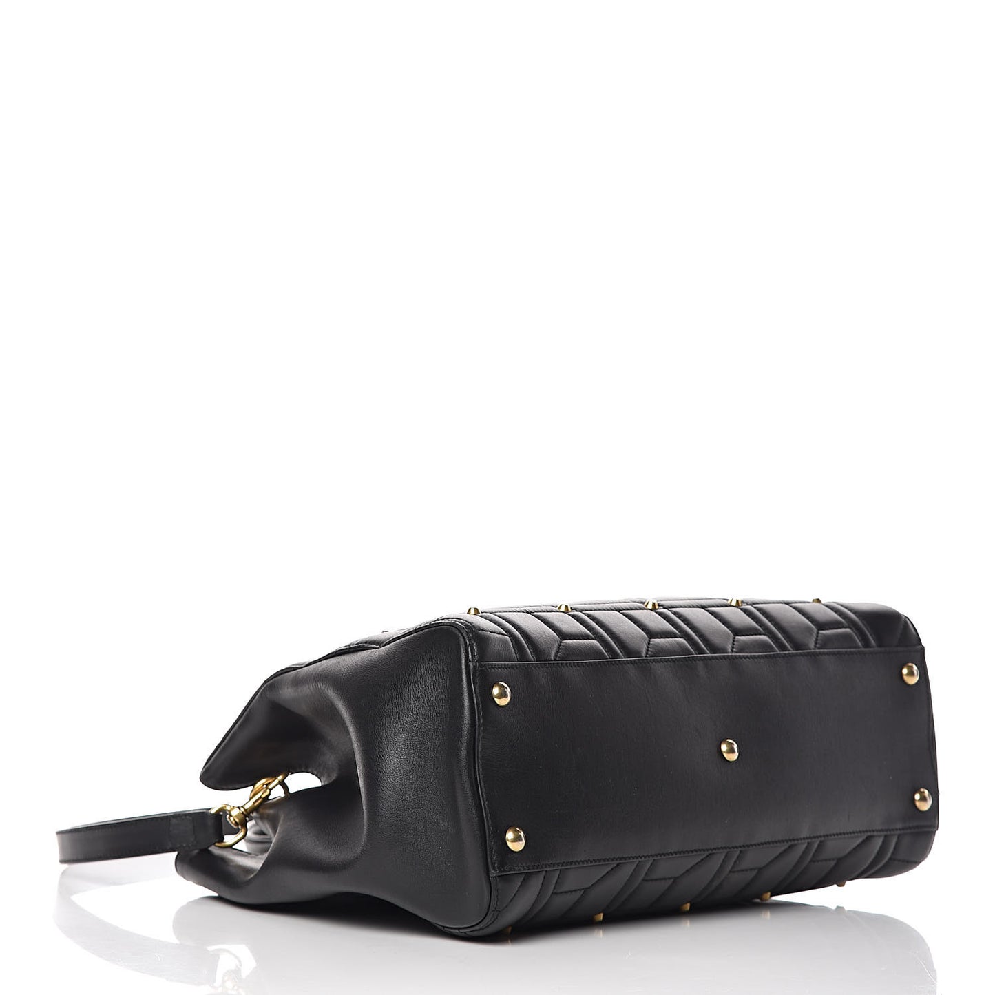 Calfskin Matelasse Studded Medium GG Marmont Tote Black
