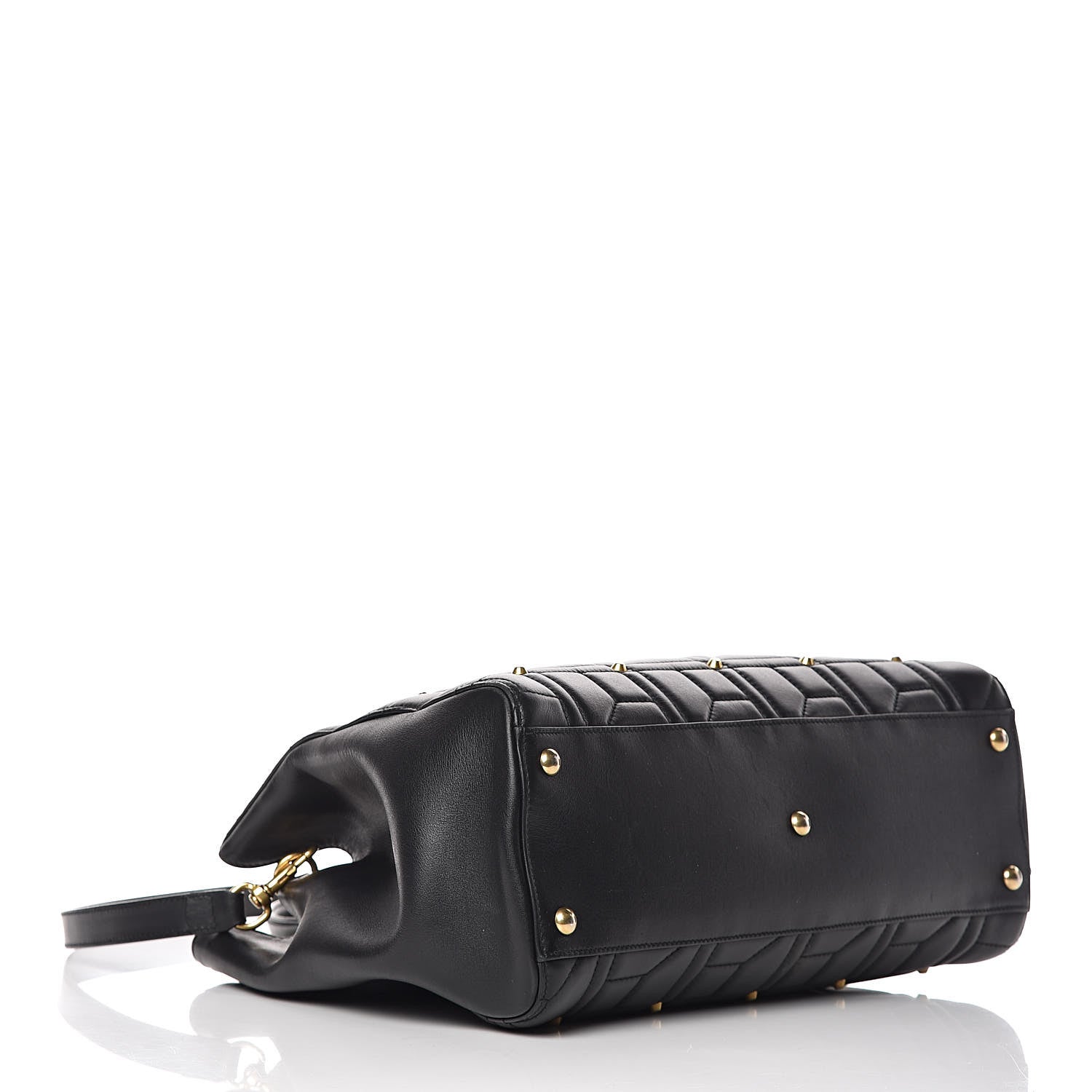 Gucci Calfskin Matelasse Studded Medium GG Marmont Tote Black 4 of 18
