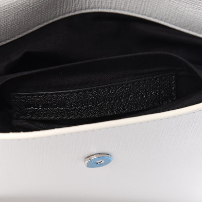 Balenciaga Squared Calfskin Logo Shopping Envelope Clutch White 7 of 8