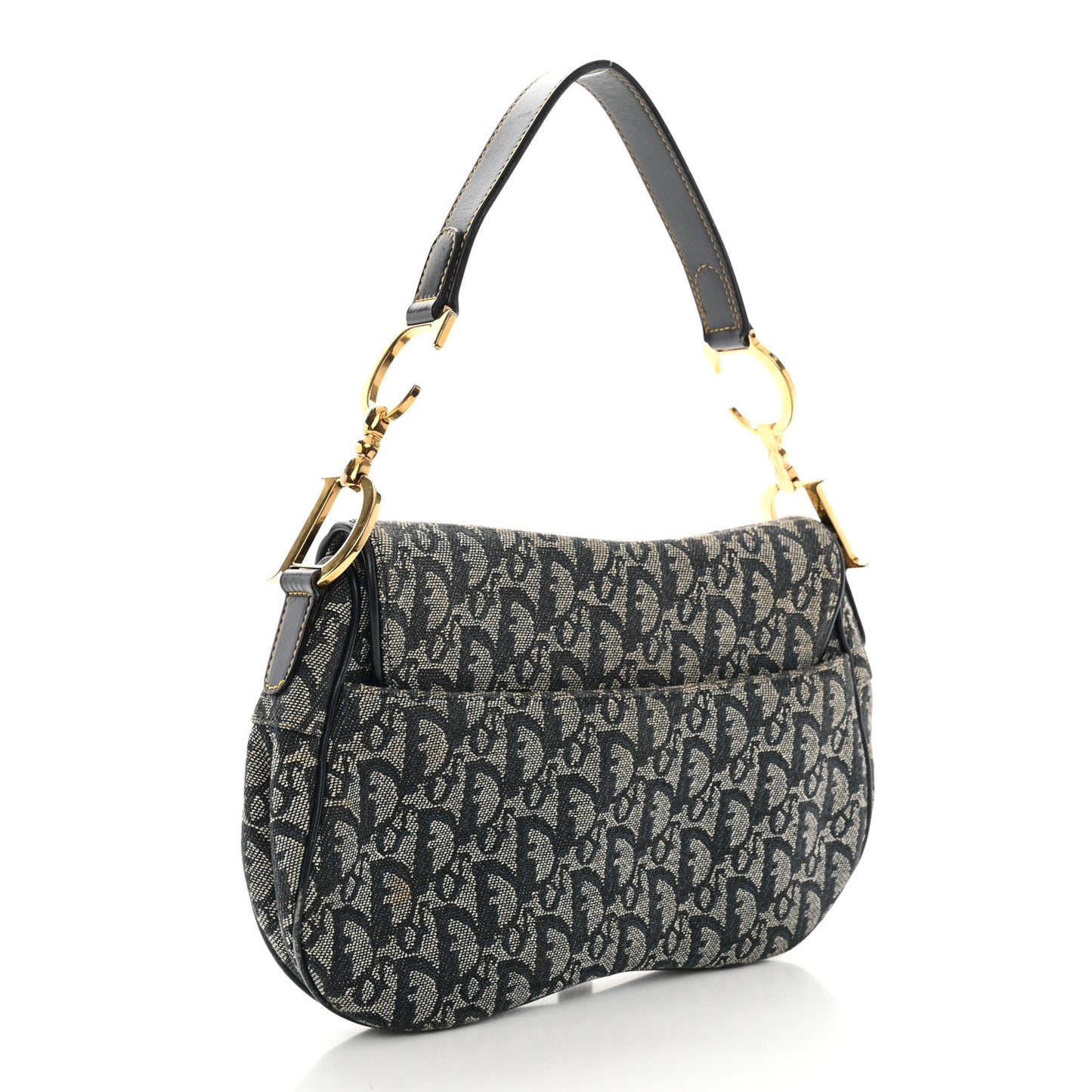 Monogram Double Saddle Bag Navy Blue