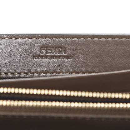 Fendi Vitello Soft F is Fendi Bi-Color FF 1974 Embossed Continental Envelope Wallet On Chain Maya Black 5 of 10