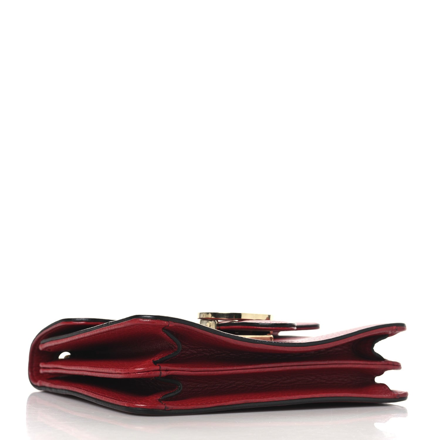 Gucci Dollar Calfskin Small Interlocking G Shoulder Bag Red 4 of 12