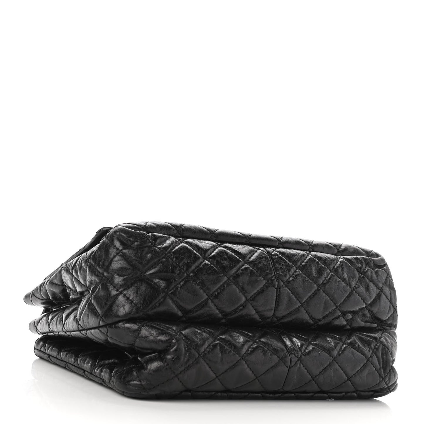 Metallic Aged Calfskin Quilted Reissue 2.55 Accordion Flap Black