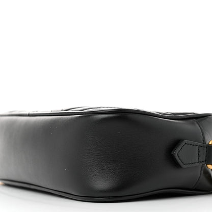 Gucci Calfskin Matelasse Small GG Marmont Chain Shoulder Bag Black 10 of 11