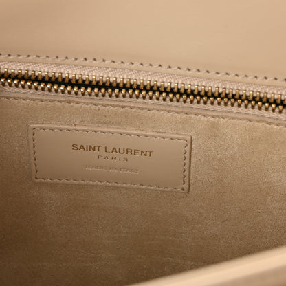 Saint Laurent Smooth Calfskin Medium Classic Monogram Universite Bag Cream 6 of 9