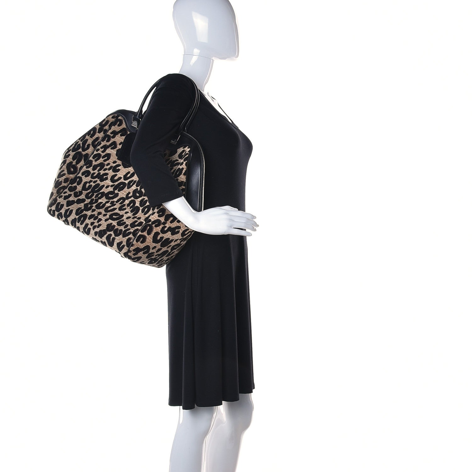 Louis Vuitton Jacquard Velvet Leopard Print Stephen Sprouse North South Bag Black 2 of 8