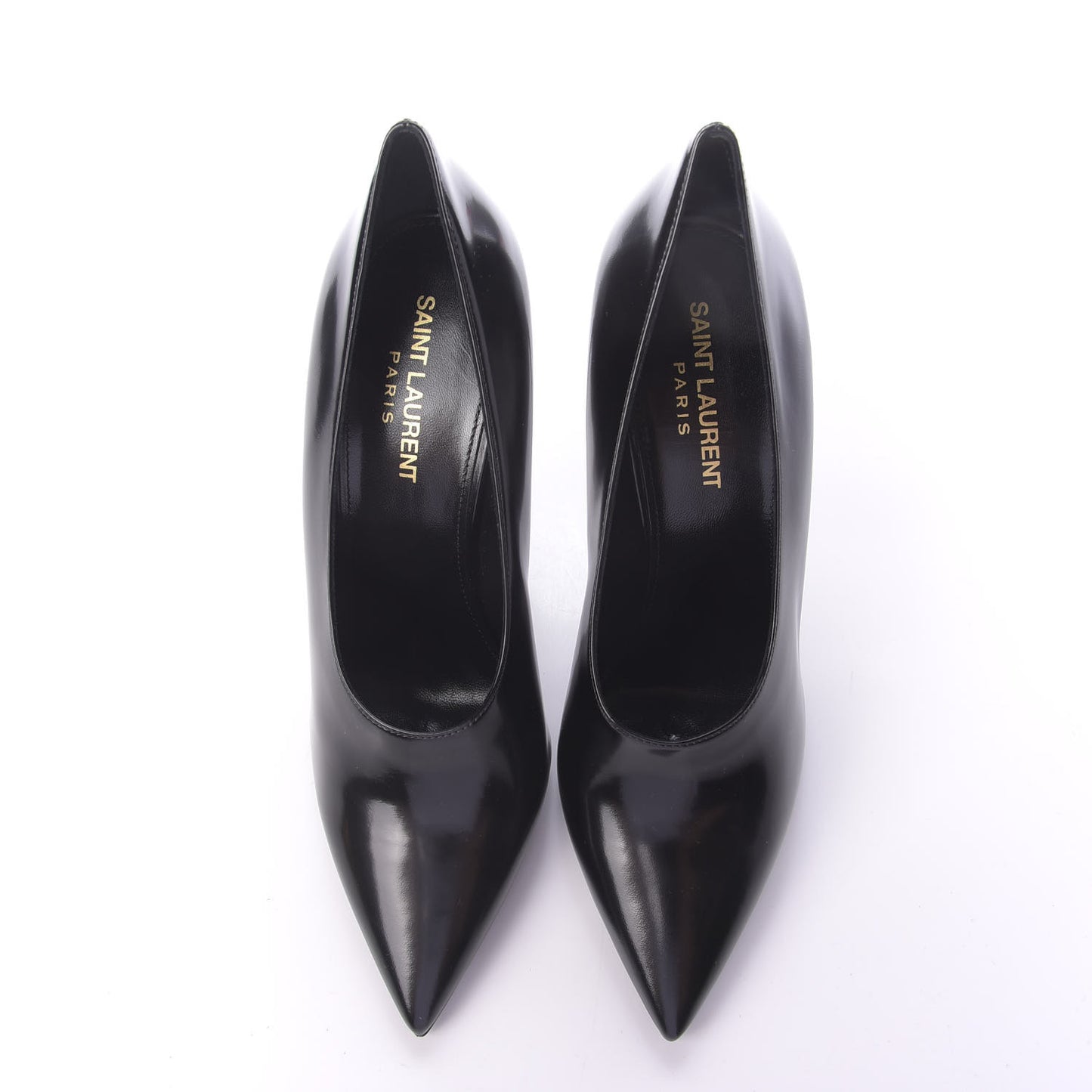 Patent Calfskin Teddy High Vamp 105 Pumps 38 Black