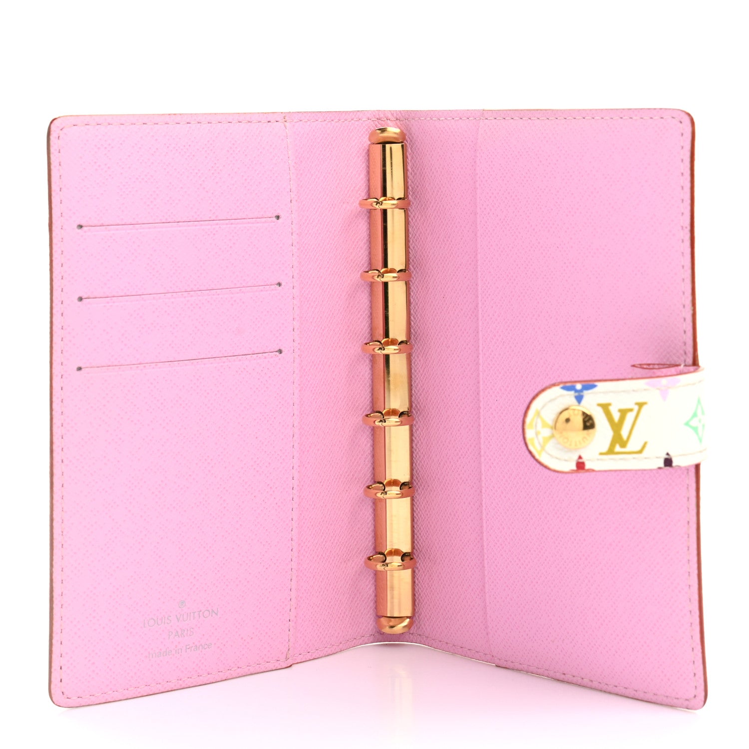 Louis Vuitton Monogram Multicolor Small Ring Agenda Cover White Litchi 5 of 8