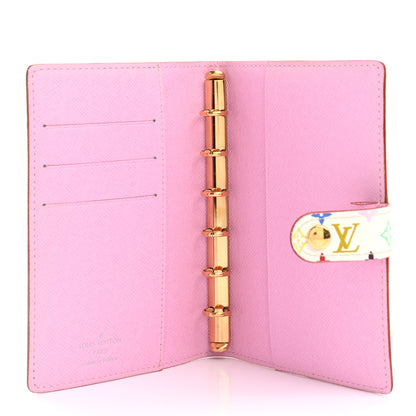 Louis Vuitton Monogram Multicolor Small Ring Agenda Cover White Litchi 5 of 8
