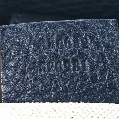 Gucci Calfskin Small Bamboo Shopper Tote Navy 7 of 12