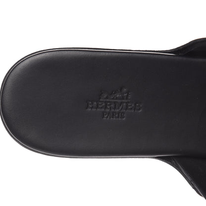 Hermes Calfskin Ruse Mules 39 Black 5 of 8