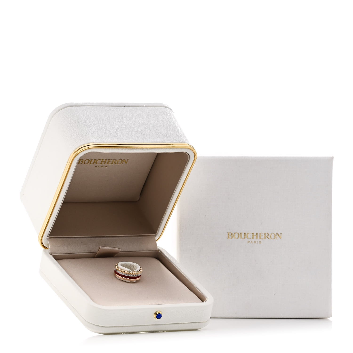 Boucheron 18K Pink Yellow White Gold PVD Diamond Small Quatre Classique Ring 52 6 Red 6 of 6