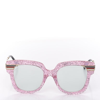Gucci Acetate Square Frame Web Glitter GG0281S Sunglasses Pink 2 of 8