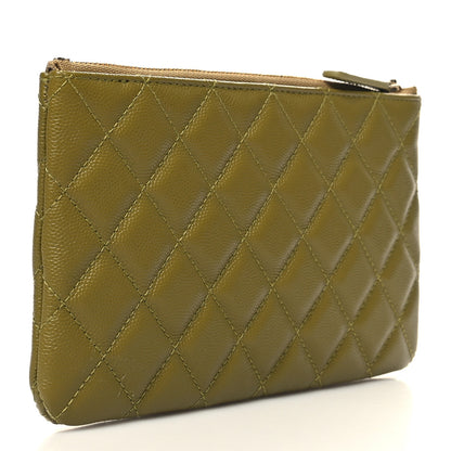 Chanel Caviar Crystal Quilted Coco Candy Cosmetic Case Green 3 of 11