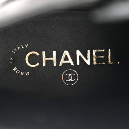 Chanel Shiny Calfskin Quilted Lace Up Combat Boots 39 Black 9 of 11