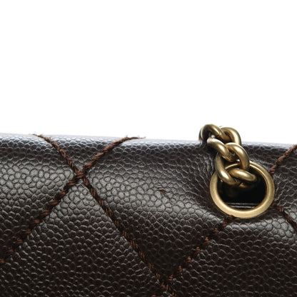 Chanel Caviar Quilted Jumbo Single Flap Brown 8 of 10