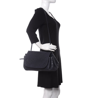 Bottega Veneta Nappa Intrecciato Messenger Bag Blue 2 of 10