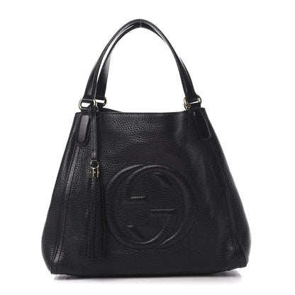 Gucci Pebbled Calfskin Medium Soho Shoulder Bag Black 1 of 15