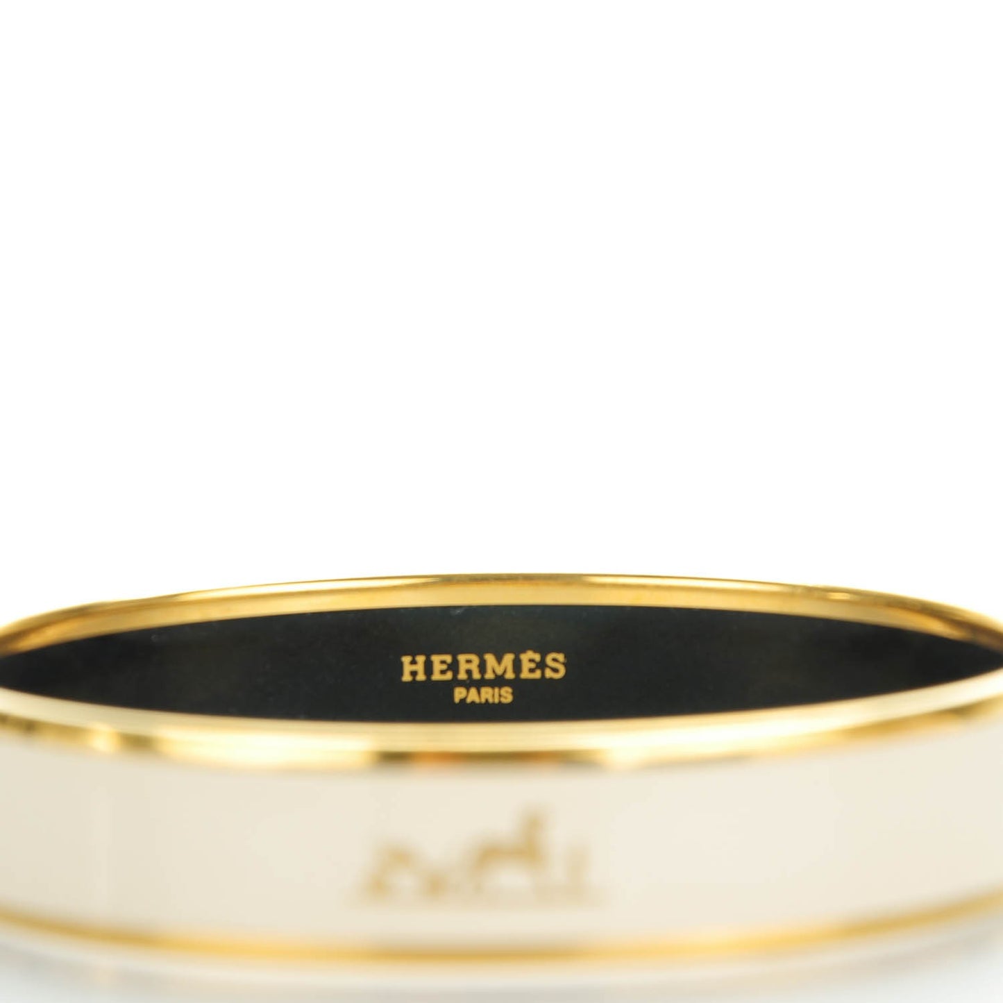 Enamel Printed Caleche Medium Bracelet 70 Craie