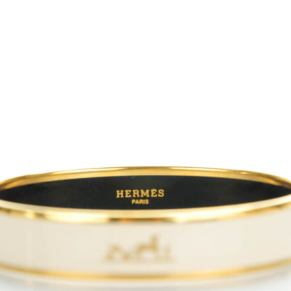 Hermes Enamel Printed Caleche Medium Bracelet 70 Craie 4 of 6