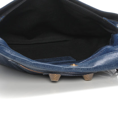 Balenciaga Agneau Giant 21 Rose Gold Hardware Envelope Clutch Bleu Roi 5 of 7