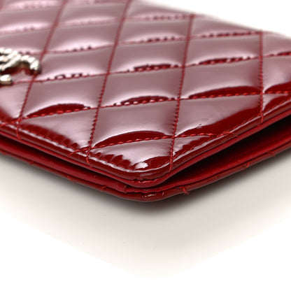 Chanel Patent Quilted Brilliant Yen Wallet Red 11 of 19