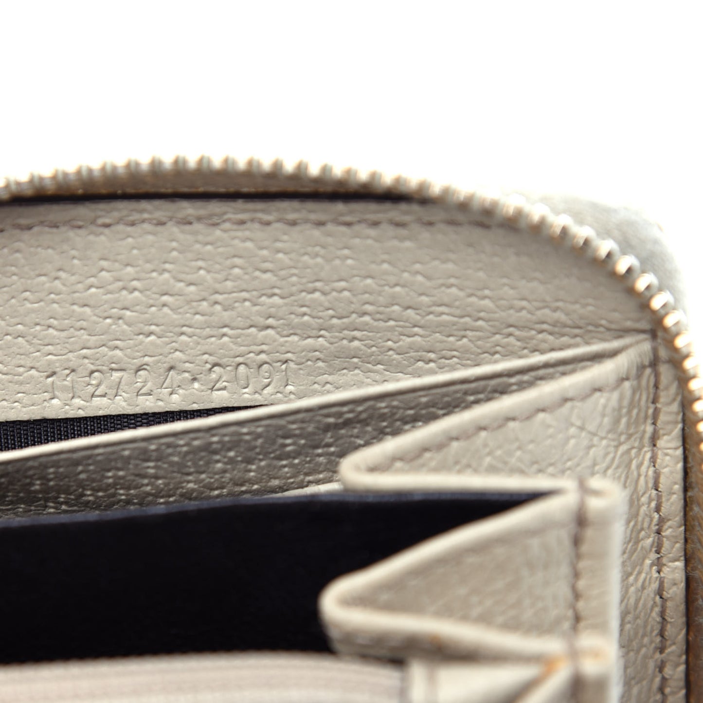 Monogram Metal Bar Zip Around Wallet Beige Ebony Off White
