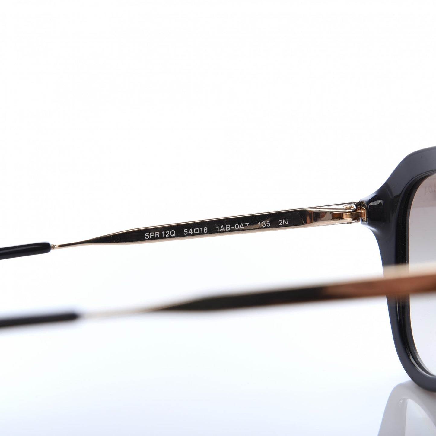 Acetate Metal Cinema Sunglasses SPR 12Q Black