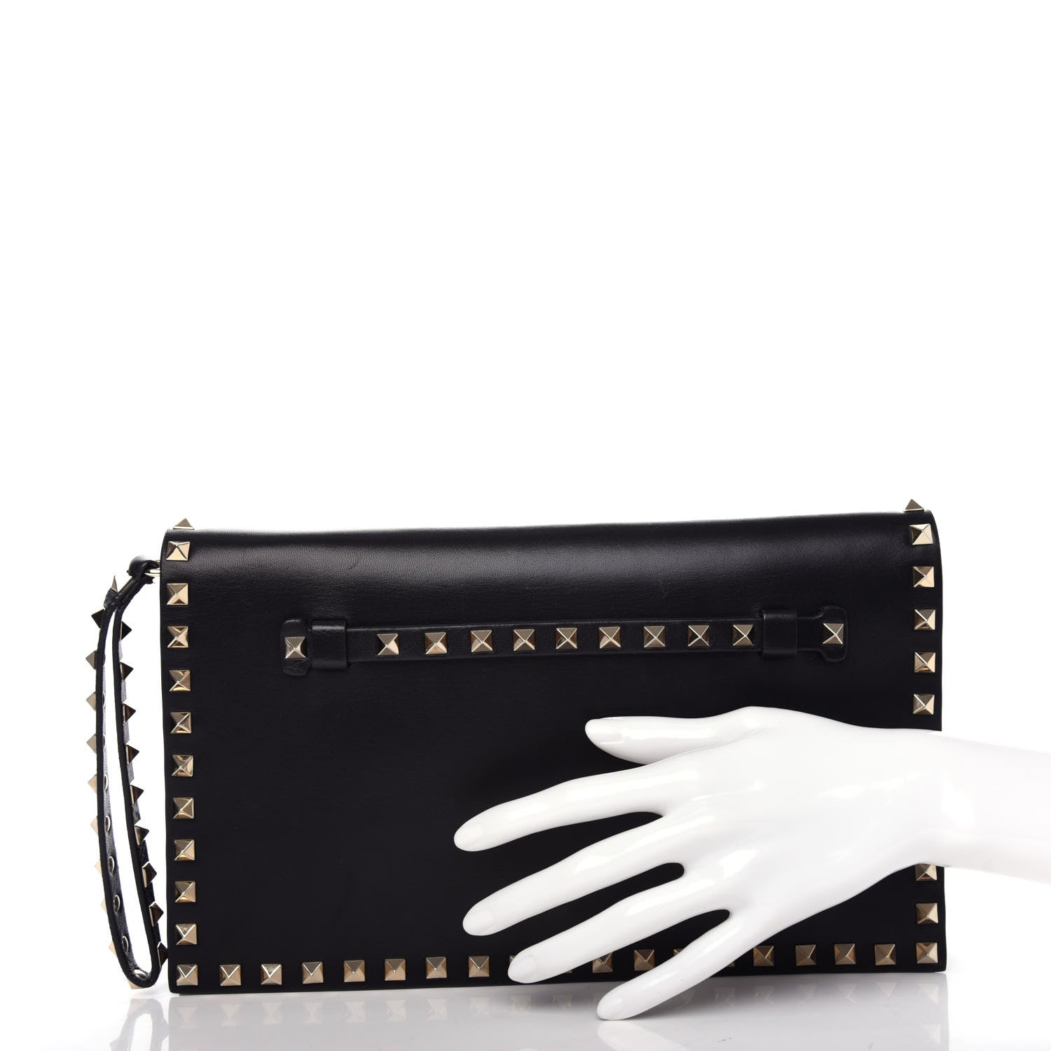 Valentino Garavani Nappa Rockstud Wristlet Clutch Black 2 of 8