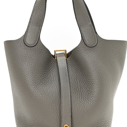 Hermes Taurillon Clemence Picotin Lock 18 PM Gris Meyer 8 of 13