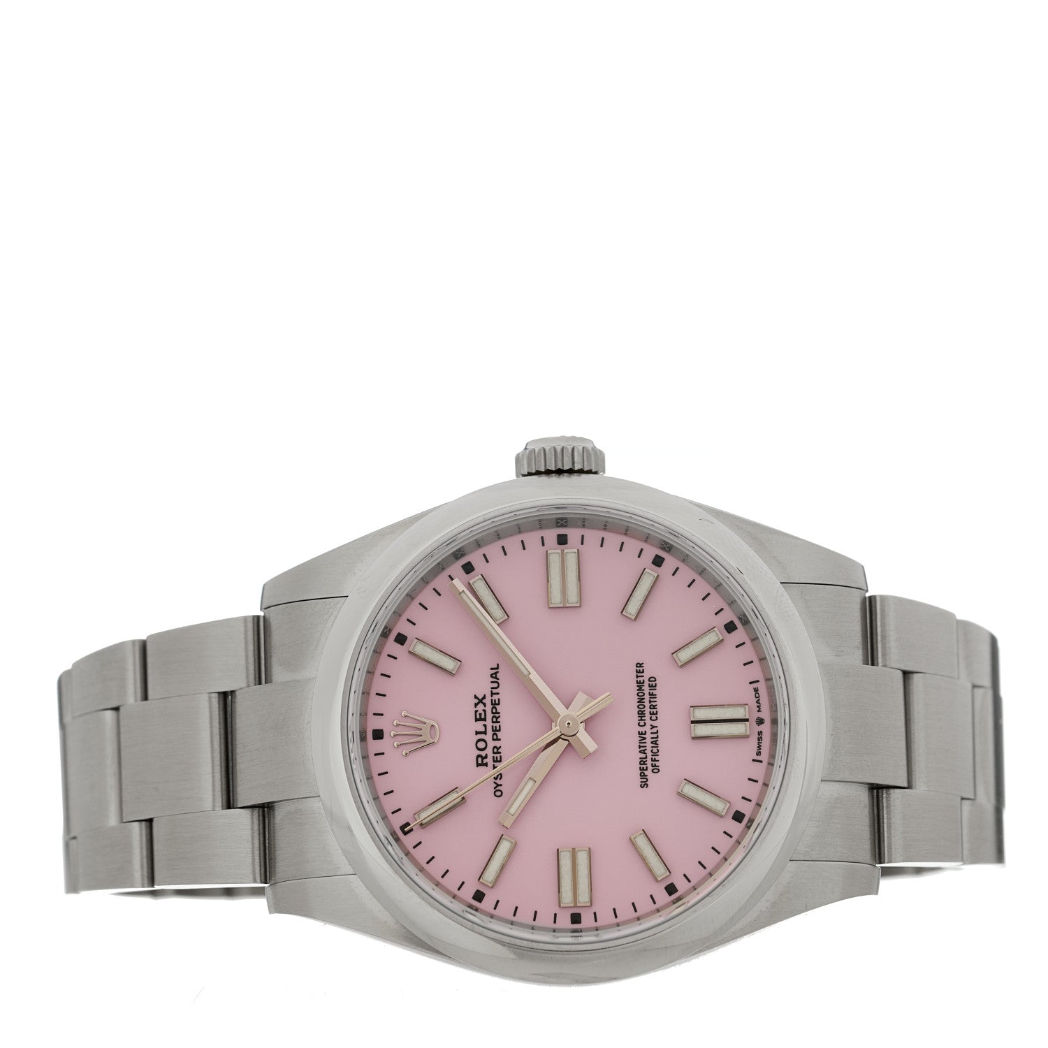 Rolex Stainless Steel 41mm Oyster Perpetual Watch Candy Pink 134300 2 of 5