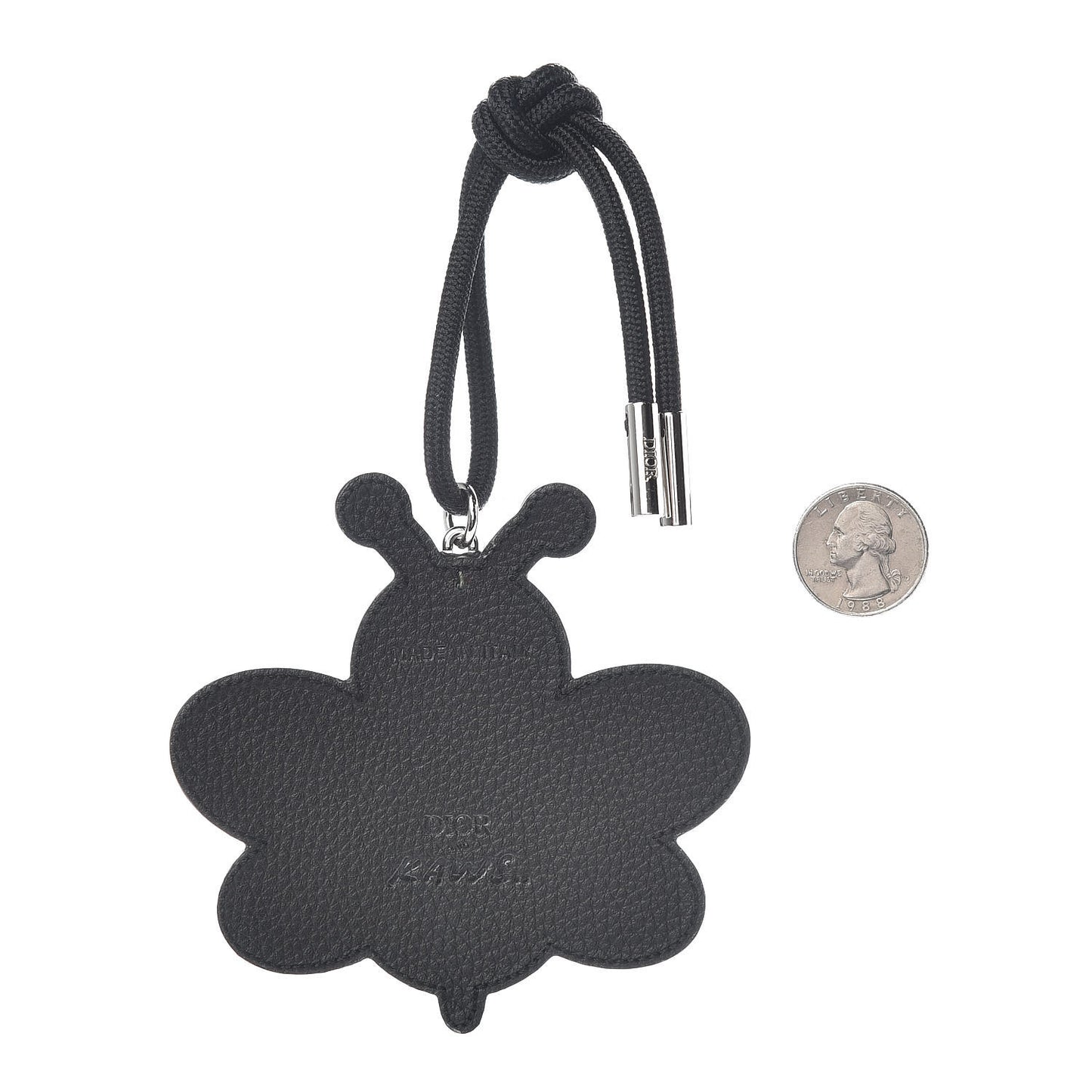 x KAWS Grained Calfskin Bee Charm Key Ring Yellow