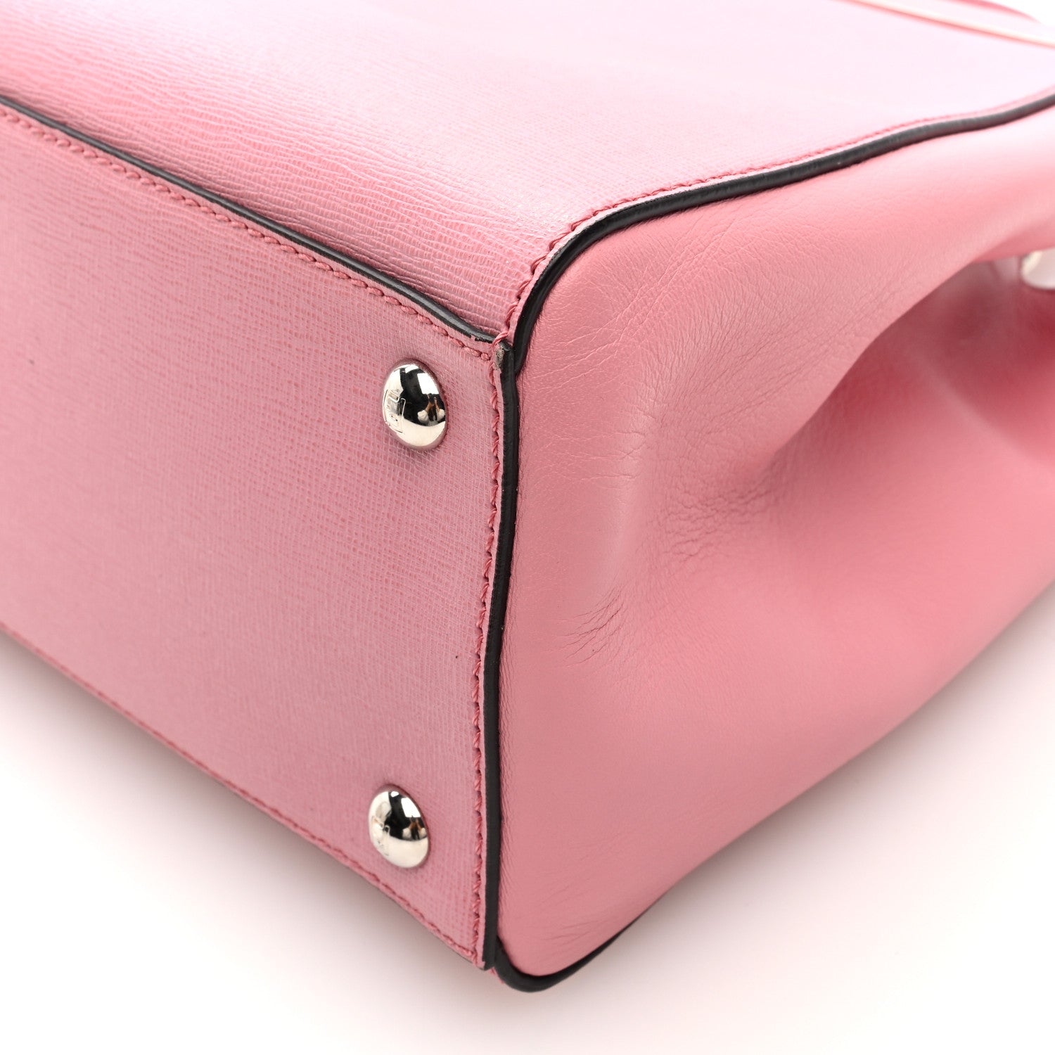 Fendi Vitello Elite Flamingo Mink Monster Charm Petite 2Jours Tote Pink Multicolor 9 of 9