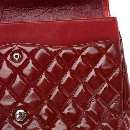 Chanel Patent Quilted Maxi Double Flap Red 12 of 19