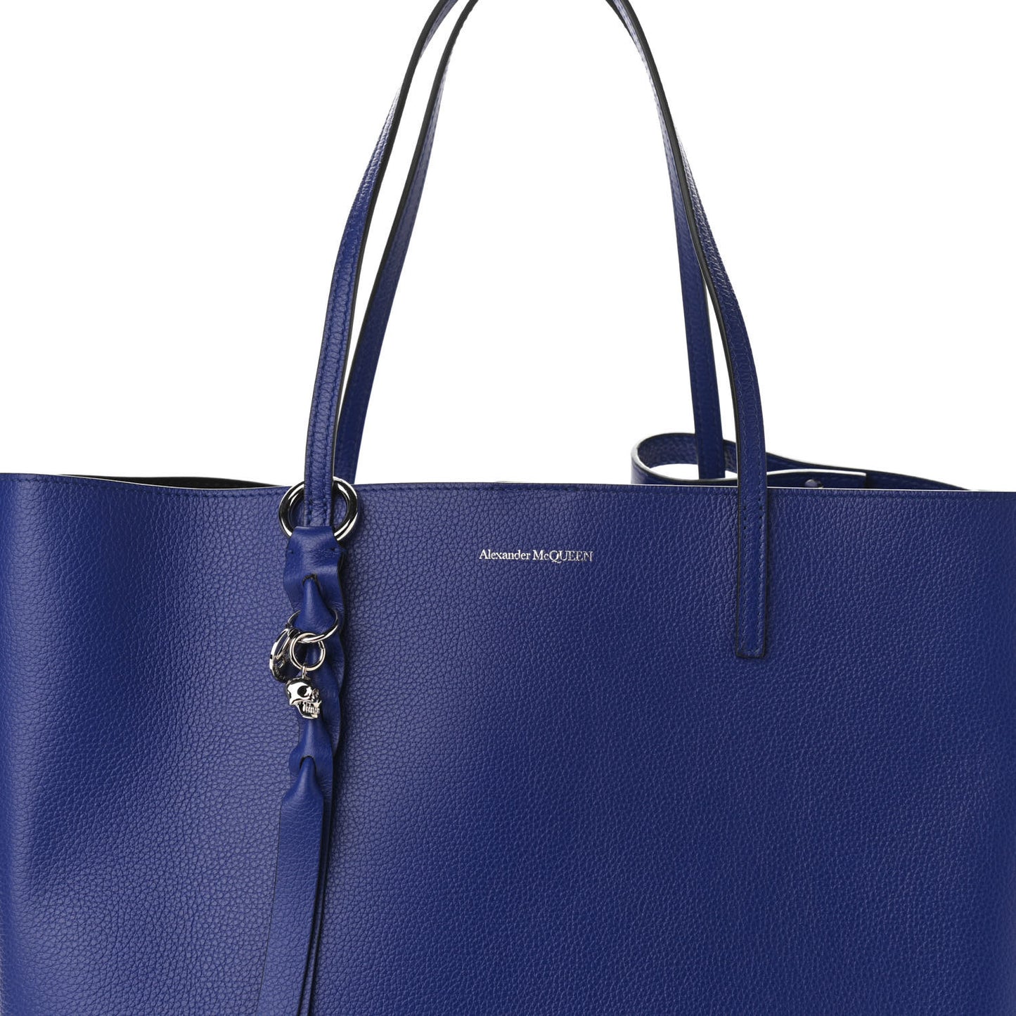 Grained Calfskin Skull Open Shopper Tote Ultramarine