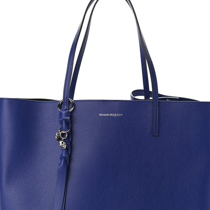 Alexander McQueen Grained Calfskin Skull Open Shopper Tote Ultramarine 8 of 10