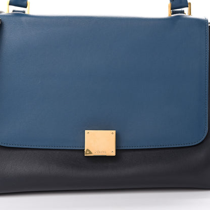 Celine Smooth Calfskin Medium Tri-Color Trapeze Metallic Blue 8 of 15