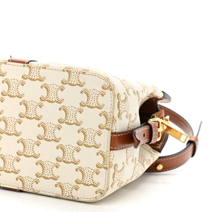Celine Calfskin Canvas Triomphe Teen Cabas De France White 10 of 10