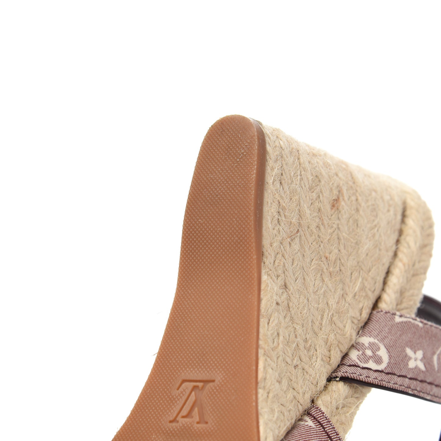 Monogram Idylle Majorca Espadrille Wedge Sandals 40 Sepia