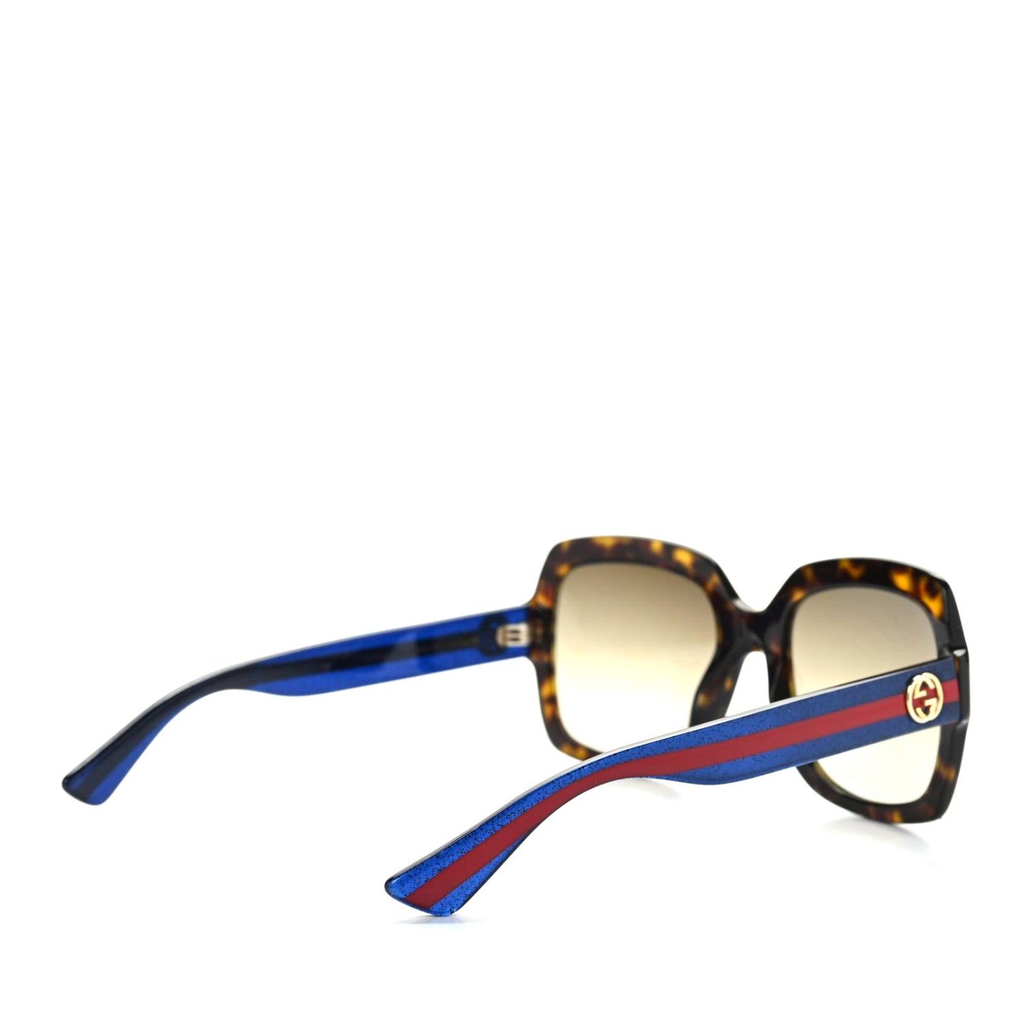 Gucci Oversize Square Web GG 0036S Sunglasses Tortoise 4 of 9