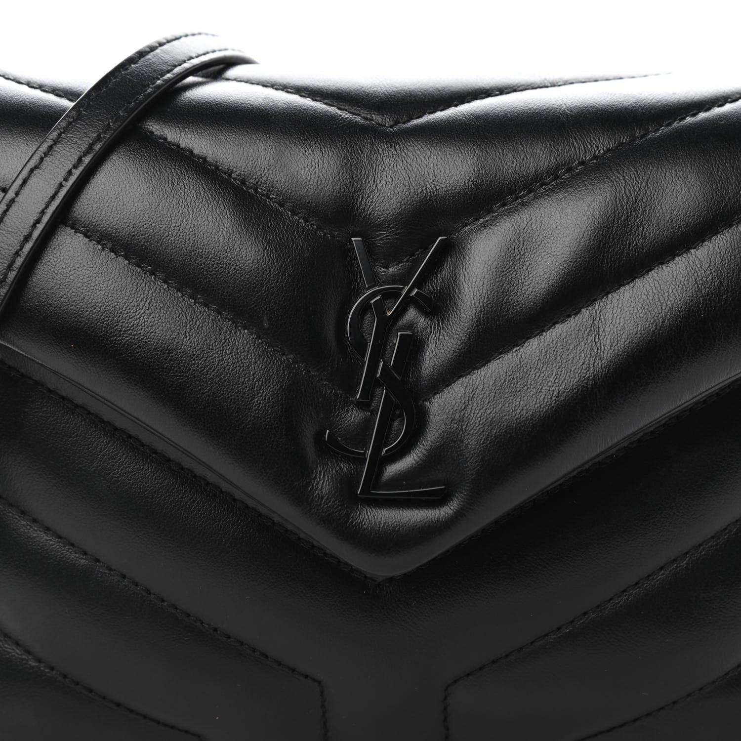 Saint Laurent Calfskin Y Quilted Monogram Toy Loulou Crossbody Bag Black 10 of 11