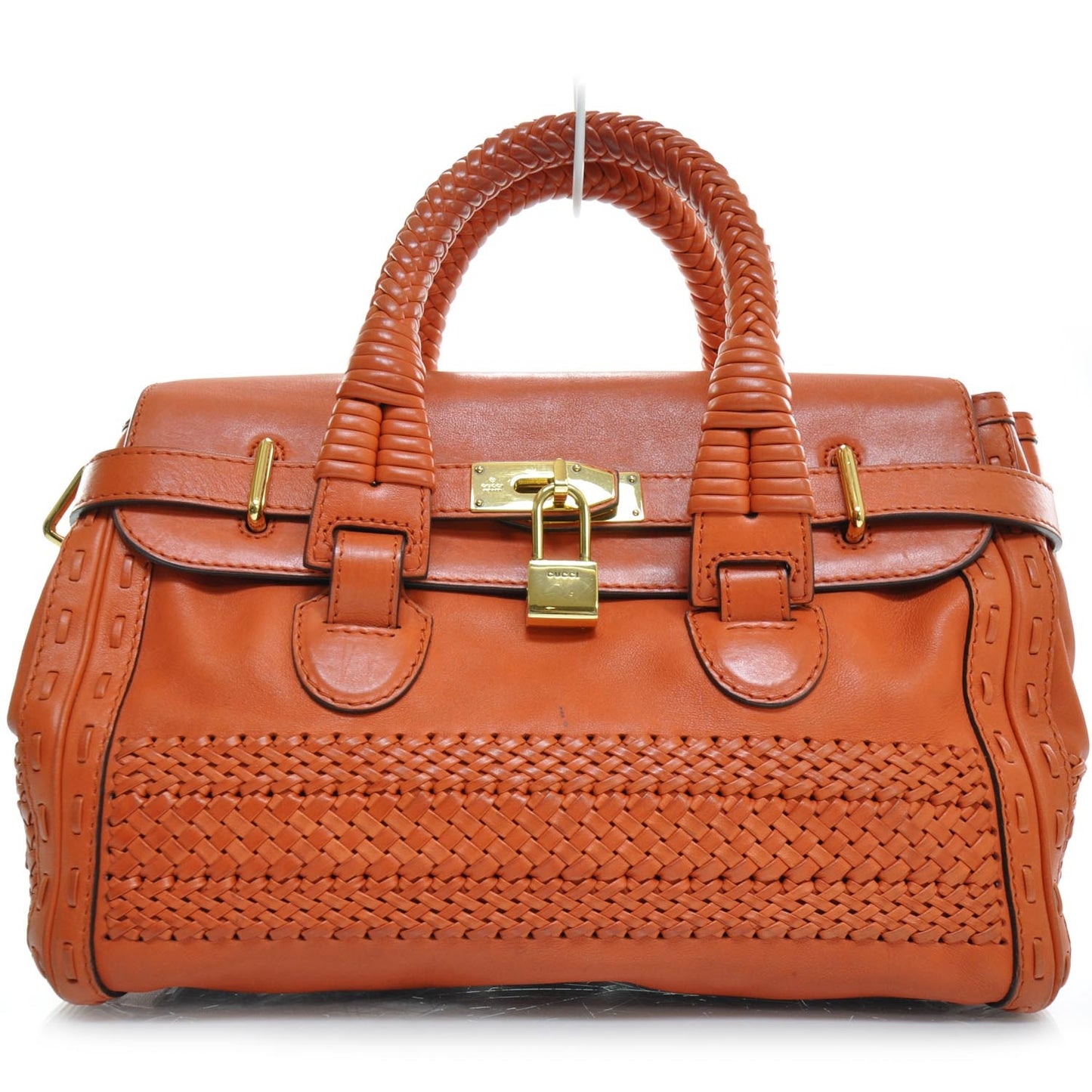 Leather Handmade Medium Top Handle Bag Orange