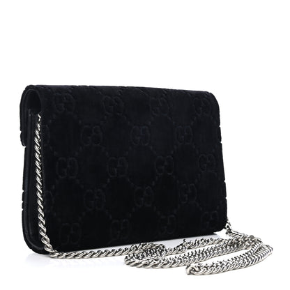 Gucci Velvet GG Monogram Mini Dionysus Chain Wallet Navy 2 of 5